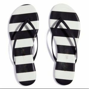 Old Navy Black White Stripe Sandals, Size 6